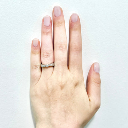 Vintage 18 Karat White Gold 0.15 Carat Natural Diamond Solitaire Ring - WeilJewelry