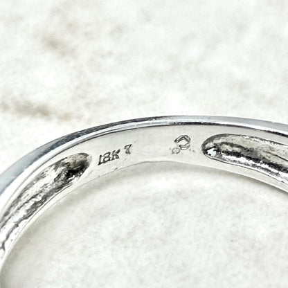 Vintage 18 Karat White Gold 0.15 Carat Natural Diamond Solitaire Ring - WeilJewelry