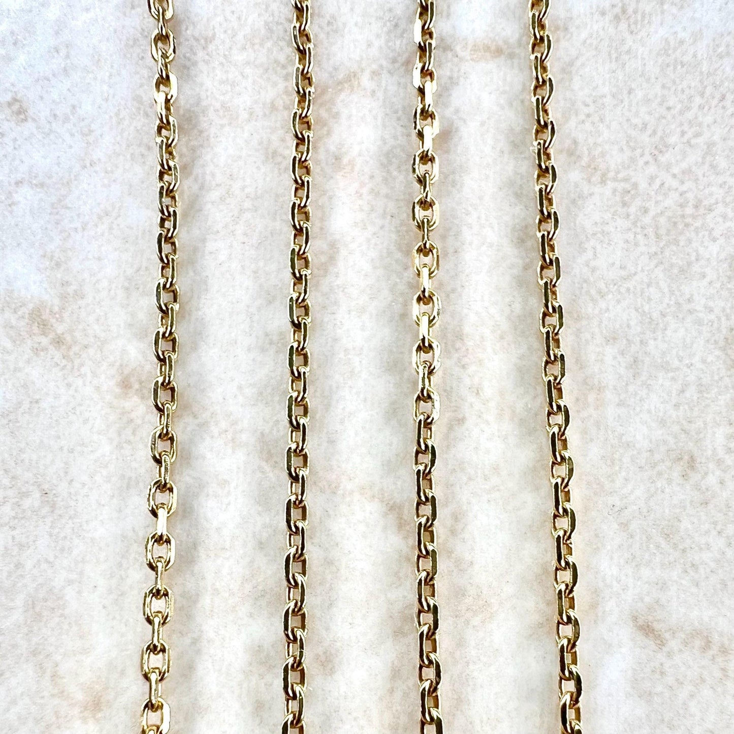 Vintage 18 Karat Yellow Gold 16.75 - Inch Cable Chain Necklace - WeilJewelry