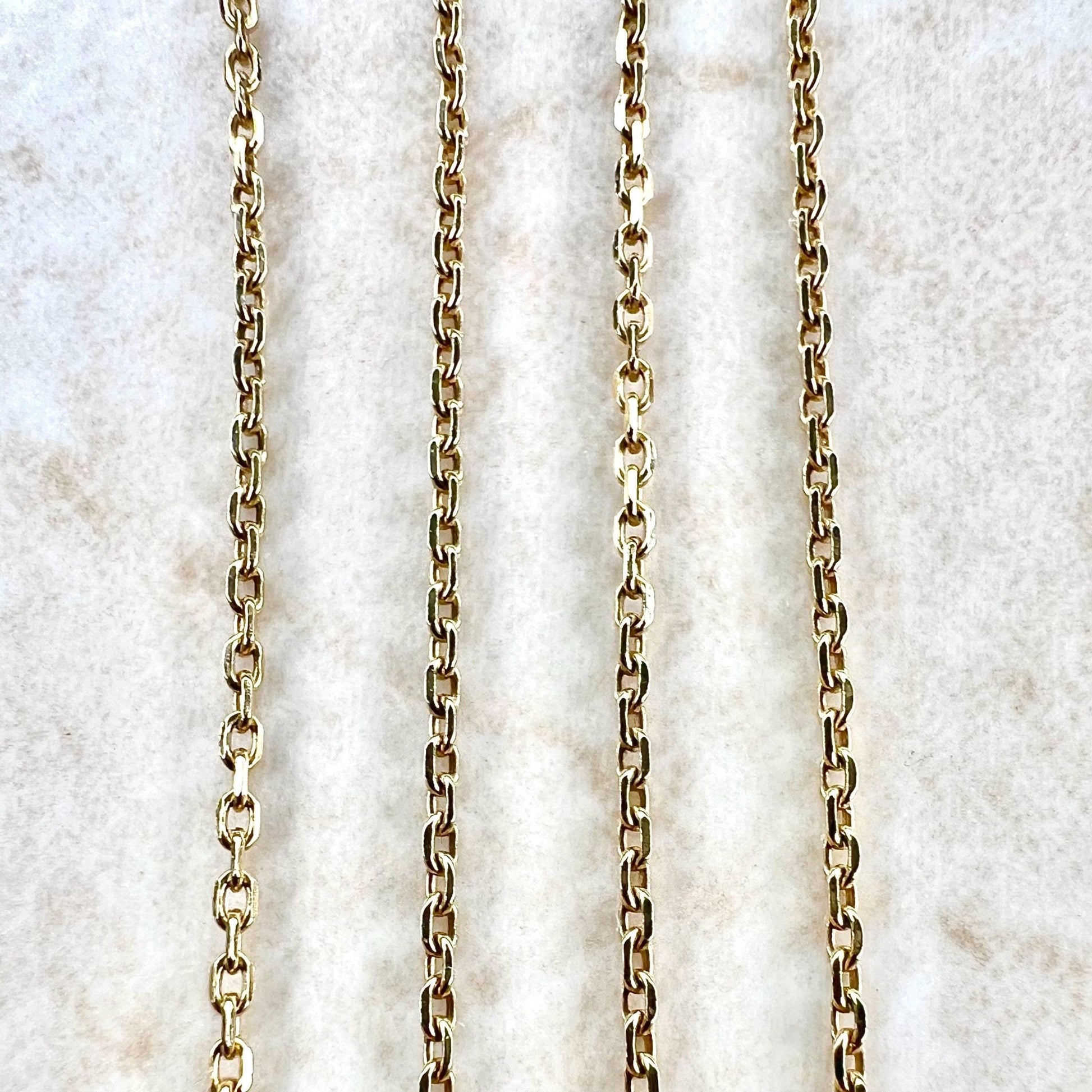 Vintage 18 Karat Yellow Gold 16.75 - Inch Cable Chain Necklace - WeilJewelry