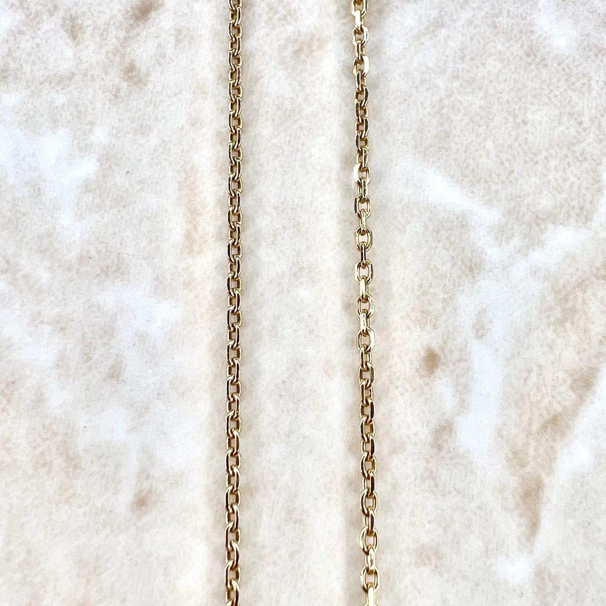 Vintage 18 Karat Yellow Gold 16.75 - Inch Cable Chain Necklace - WeilJewelry