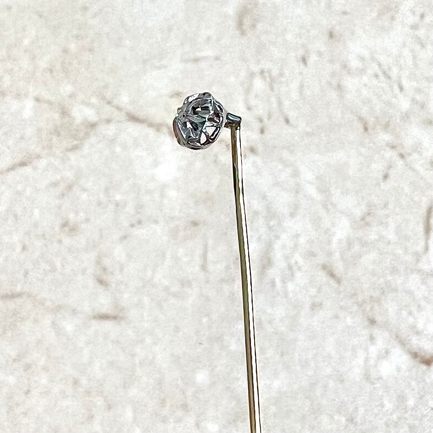 Vintage 18 Karat Yellow Gold & Platinum Diamond Stick Pin / Lapel Pin - WeilJewelry