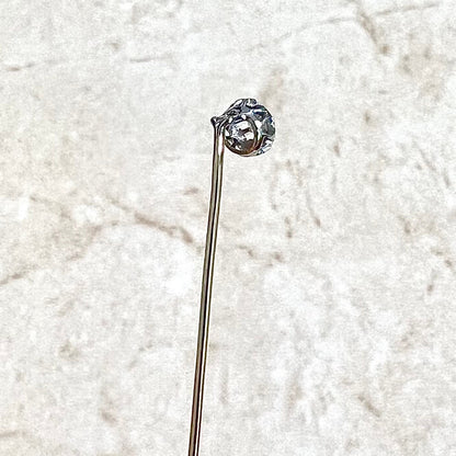 Vintage 18 Karat Yellow Gold & Platinum Diamond Stick Pin / Lapel Pin - WeilJewelry