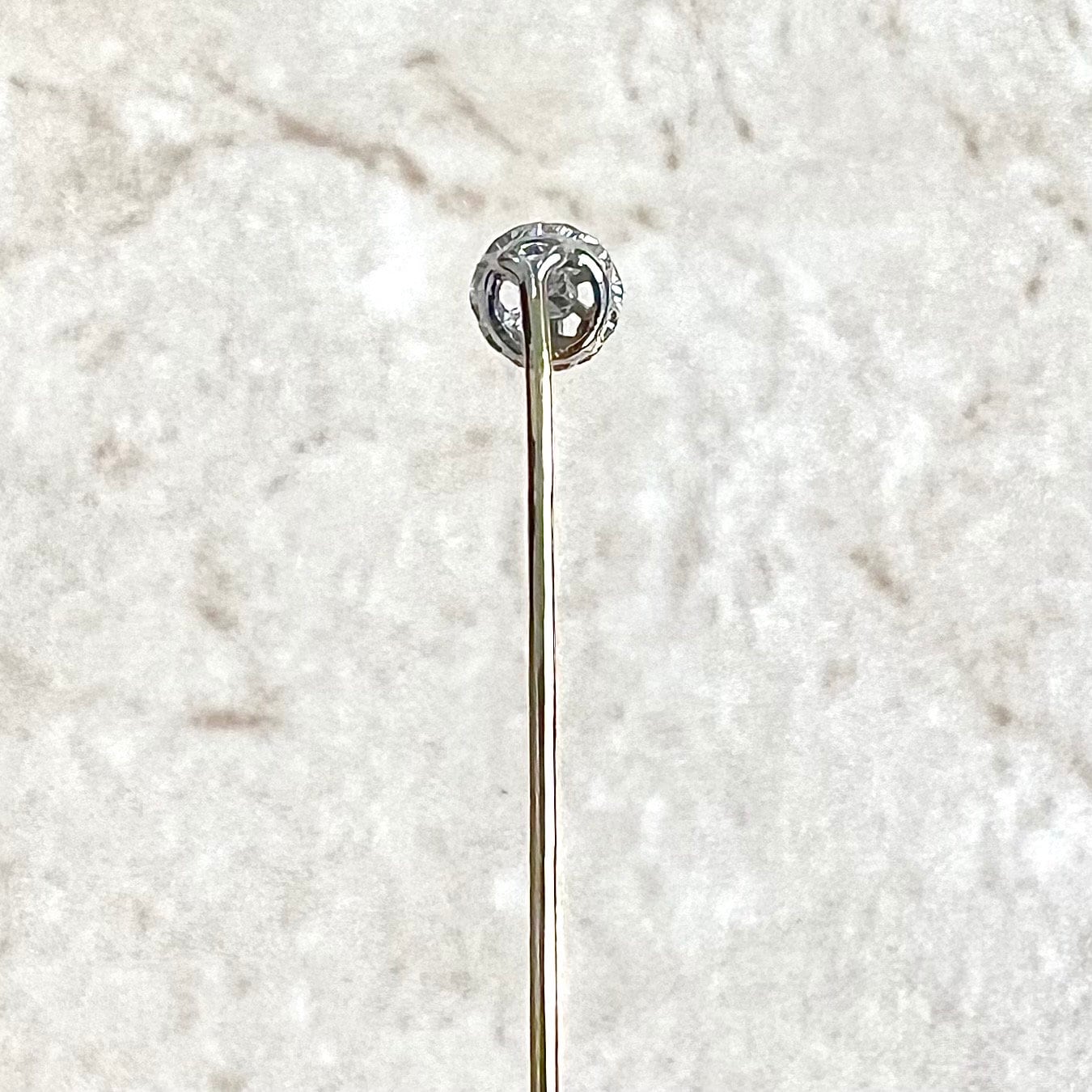 Vintage 18 Karat Yellow Gold & Platinum Diamond Stick Pin / Lapel Pin - WeilJewelry