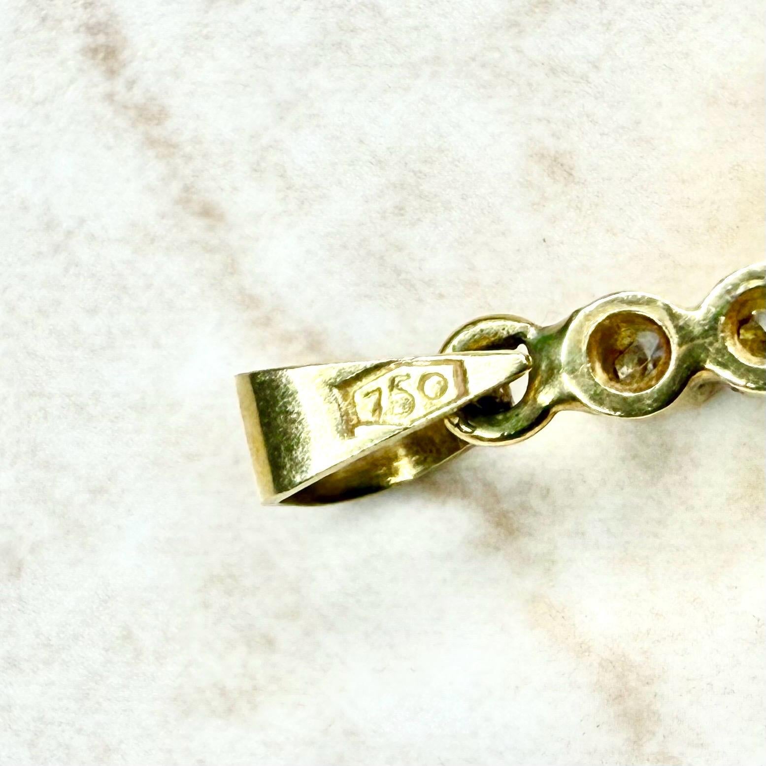 Vintage 18K Yellow Gold Natural Diamond Cross Pendant - WeilJewelry