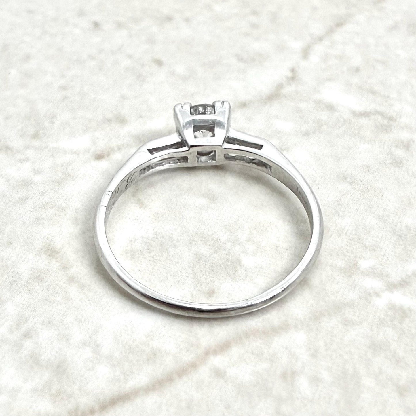 Vintage 1930’s Art Deco Platinum 0.60 Carat Diamond Engagement Ring - WeilJewelry