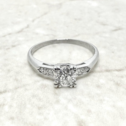 Vintage 1930’s Art Deco Platinum 0.60 Carat Diamond Engagement Ring - WeilJewelry