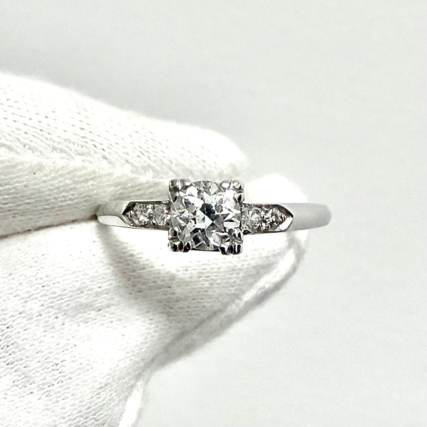 Vintage 1930’s Art Deco Platinum 0.60 Carat Diamond Engagement Ring - WeilJewelry