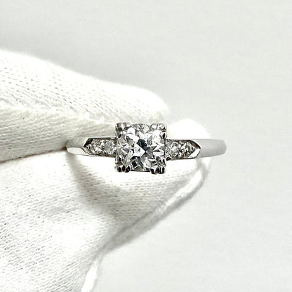 Vintage 1930’s Art Deco Platinum 0.60 Carat Diamond Engagement Ring - WeilJewelry