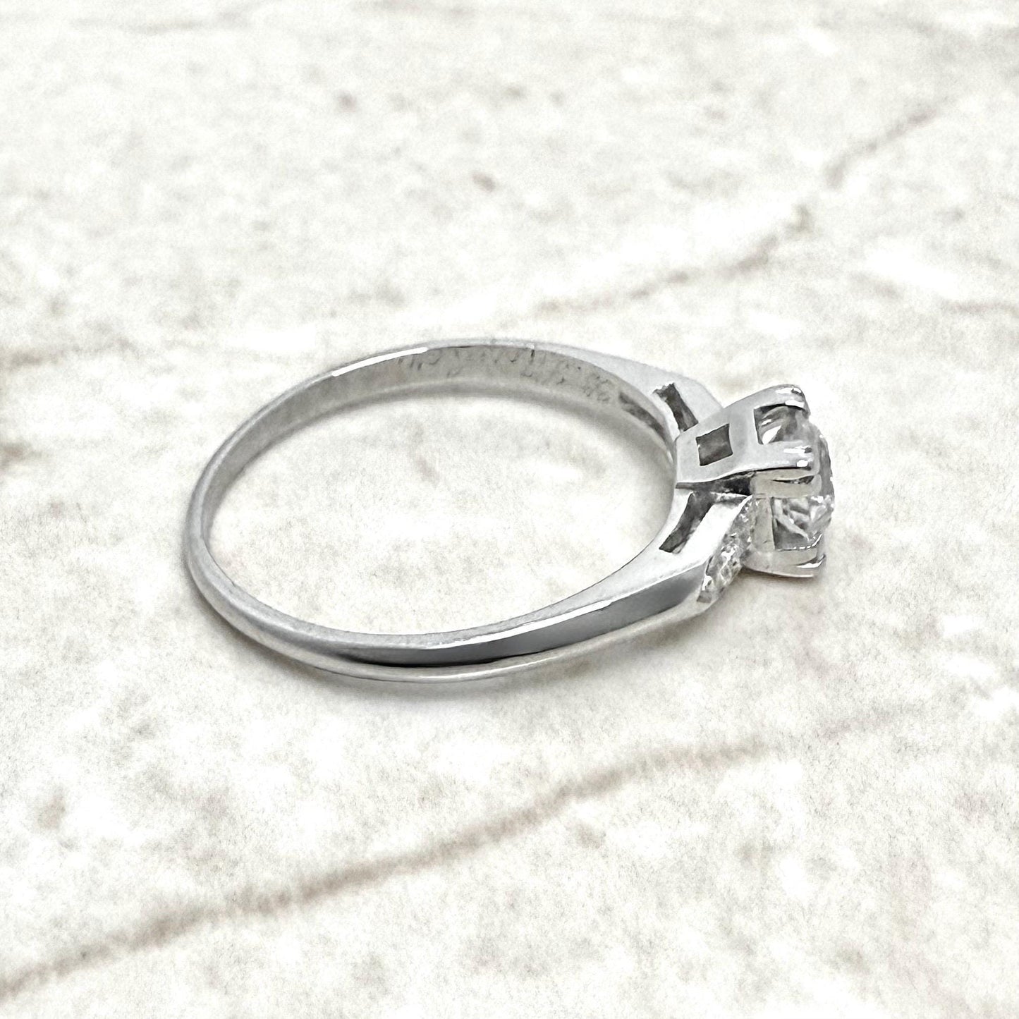 Vintage 1930’s Art Deco Platinum 0.60 Carat Diamond Engagement Ring - WeilJewelry