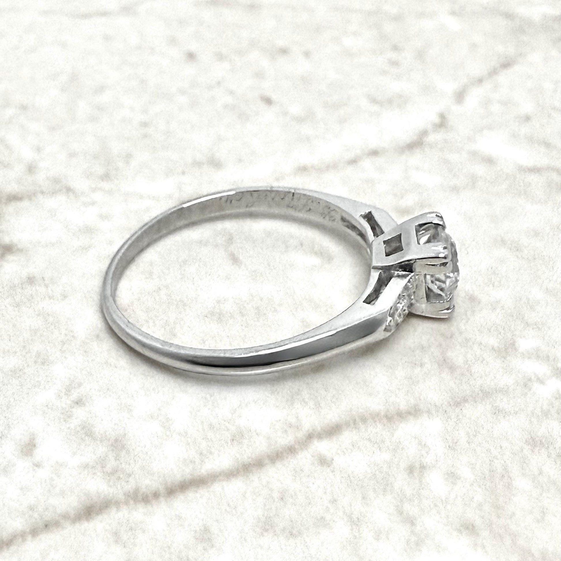 Vintage 1930’s Art Deco Platinum 0.60 Carat Diamond Engagement Ring - WeilJewelry