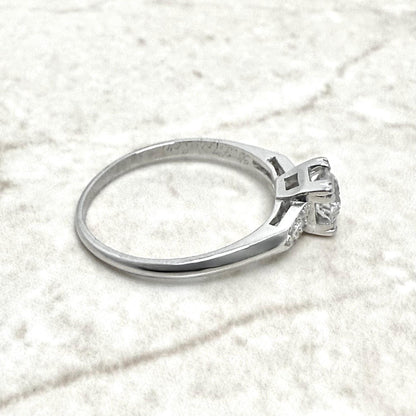 Vintage 1930’s Art Deco Platinum 0.60 Carat Diamond Engagement Ring - WeilJewelry