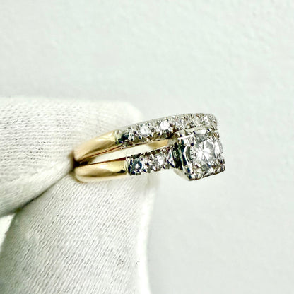 Vintage 1940’s 14K Gold 0.44 Carat Diamond Engagement Ring Set - WeilJewelry
