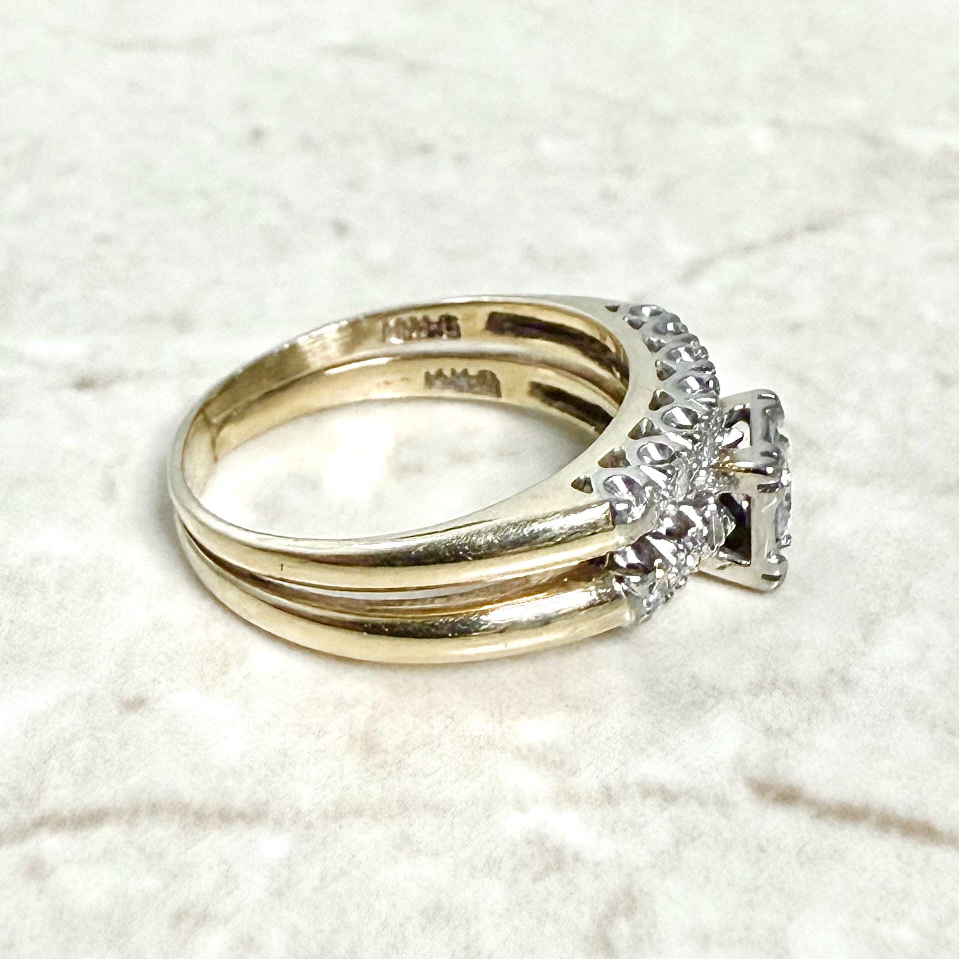 Vintage 1940’s 14K Gold 0.44 Carat Diamond Engagement Ring Set - WeilJewelry