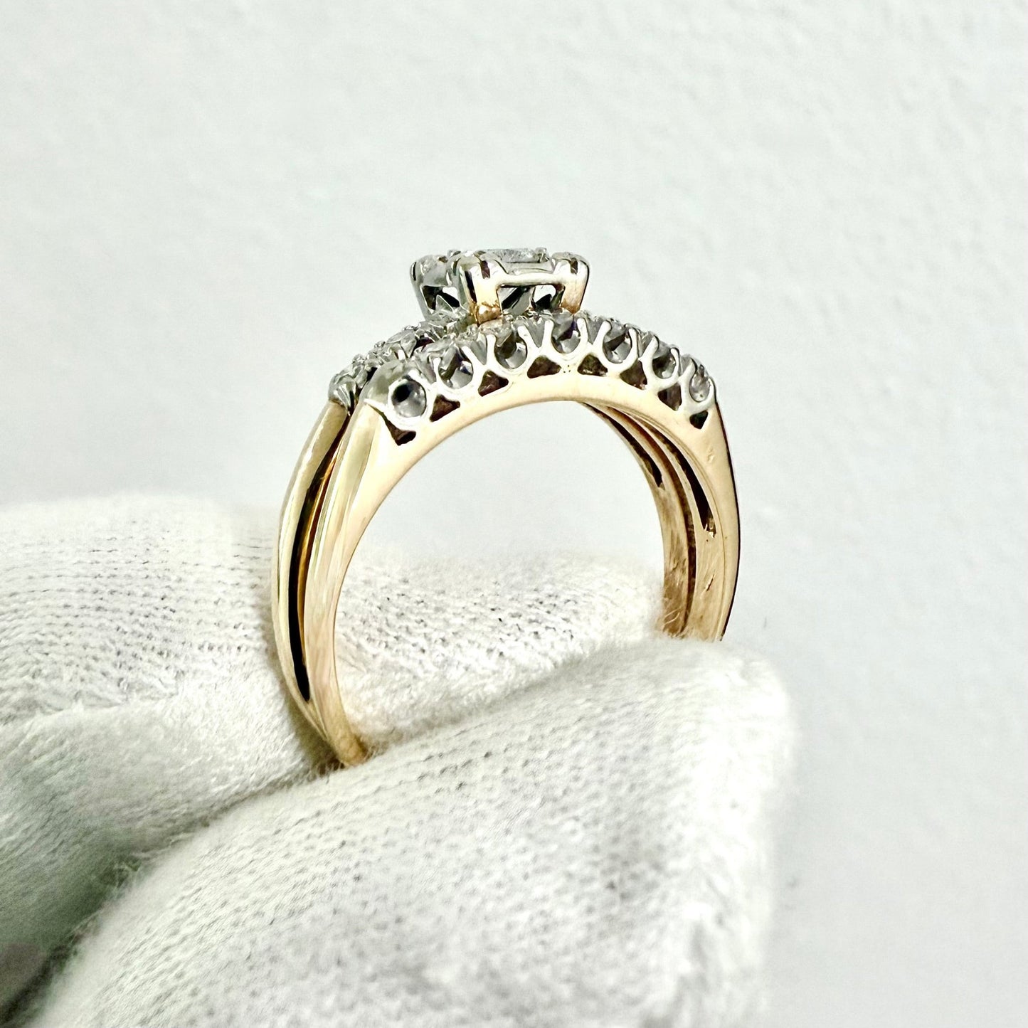 Vintage 1940’s 14K Gold 0.44 Carat Diamond Engagement Ring Set - WeilJewelry