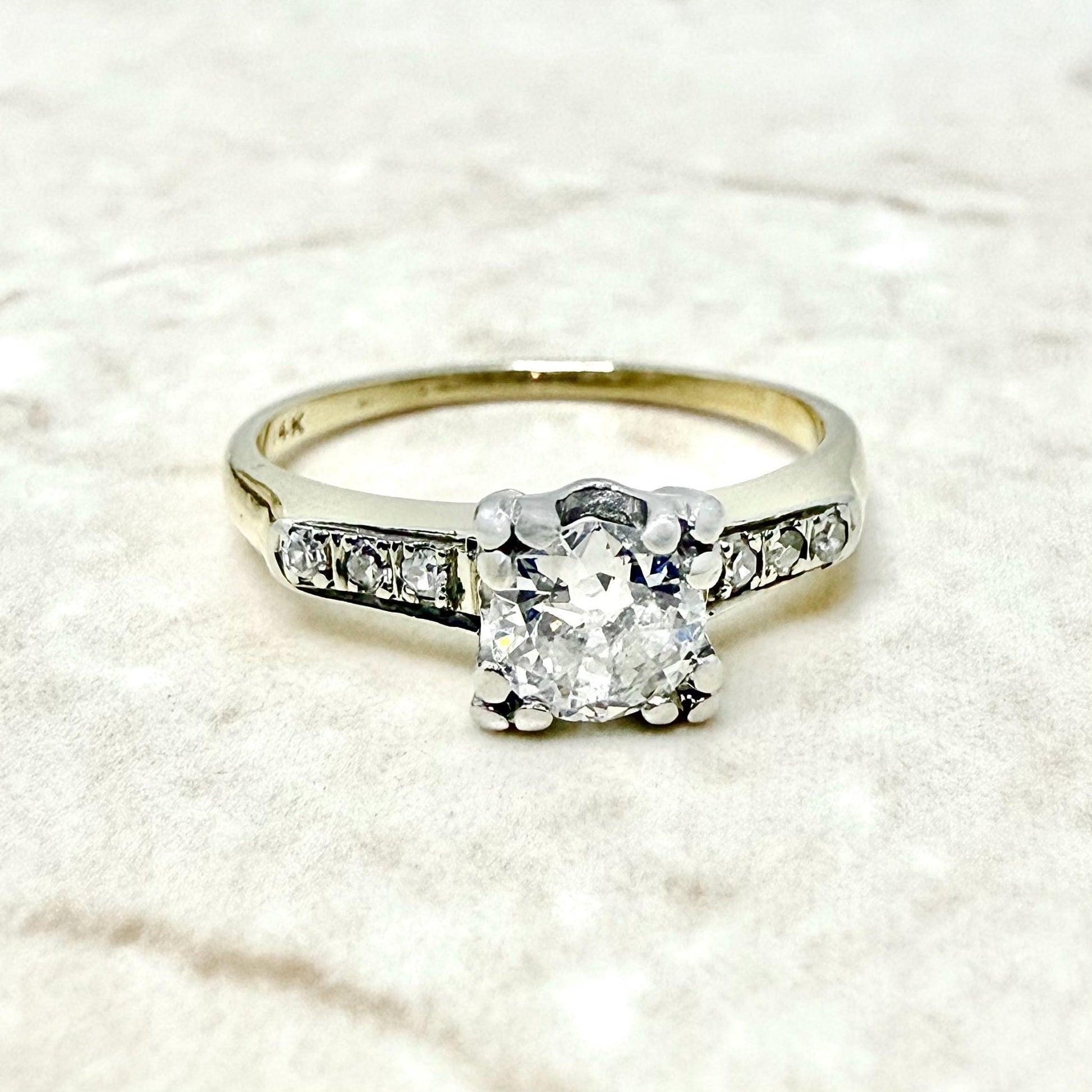 Vintage 1940’s 14K Gold 0.60 CT Diamond Solitaire Engagement Ring - WeilJewelry