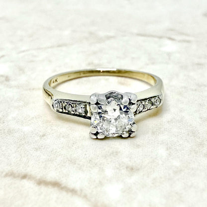 Vintage 1940’s 14K Gold 0.60 CT Diamond Solitaire Engagement Ring - WeilJewelry