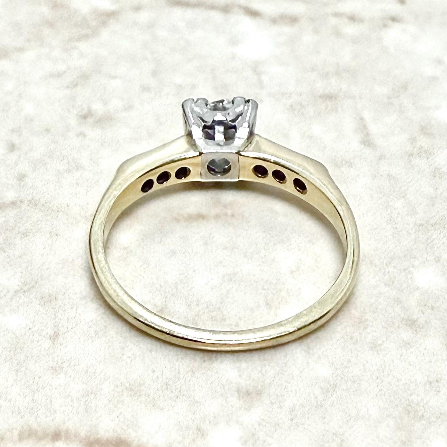 Vintage 1940’s 14K Gold 0.60 CT Diamond Solitaire Engagement Ring - WeilJewelry