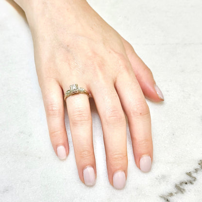 Vintage 1940’s 14K Two - Tone Gold Diamond Solitaire Engagement Ring - WeilJewelry