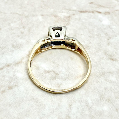 Vintage 1940’s 14K Two - Tone Gold Diamond Solitaire Engagement Ring - WeilJewelry