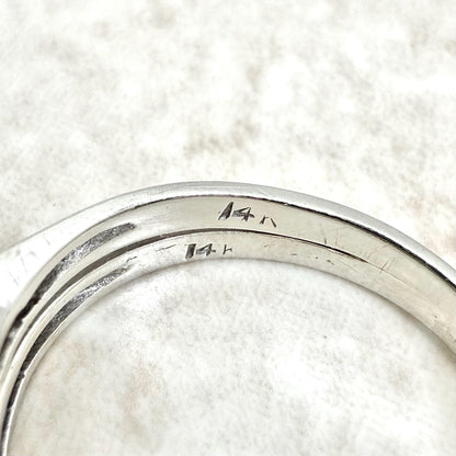 Vintage 1940’s 14K White Gold Diamond Engagement Ring Set - WeilJewelry