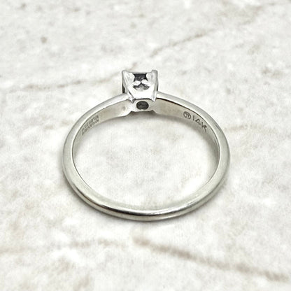 Vintage 1940’s 14K White Good 0.15 Carat Diamond Solitaire Engagement Ring - WeilJewelry
