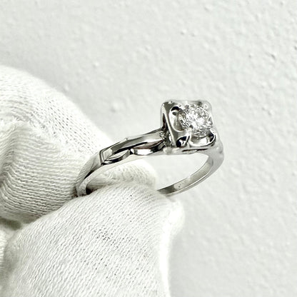 Vintage 1940’s Retro 14 Karat Yellow Gold 0.30 Carat Diamond Solitaire Engagement Ring - WeilJewelry
