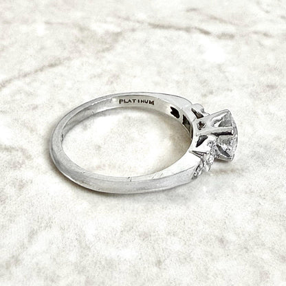 Vintage Art Deco 0.64 Carat Platinum Diamond Engagement Ring Set - WeilJewelry