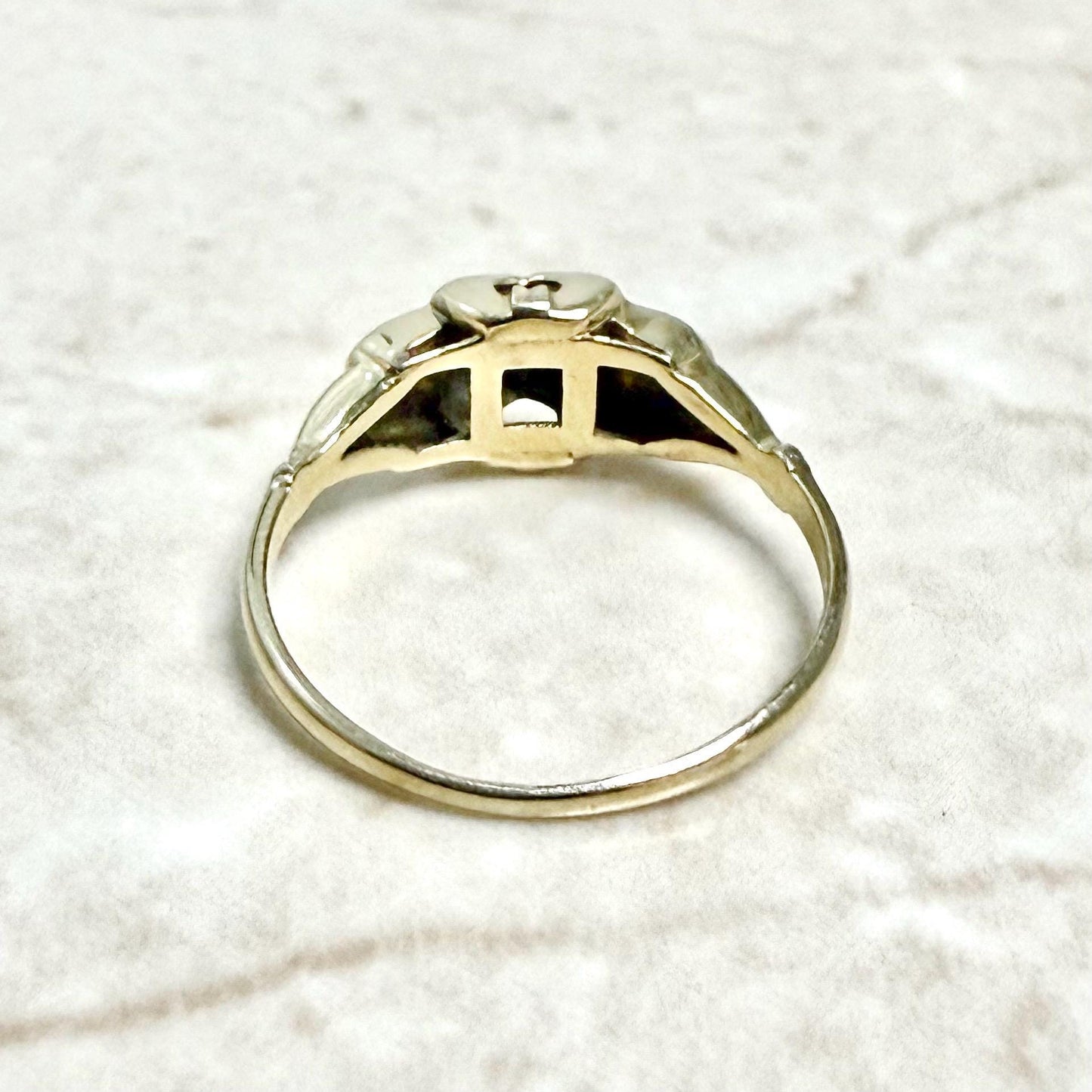 Vintage Art Deco 14K Yellow Gold 0.03 Carat Diamond Solitaire Ring - WeilJewelry