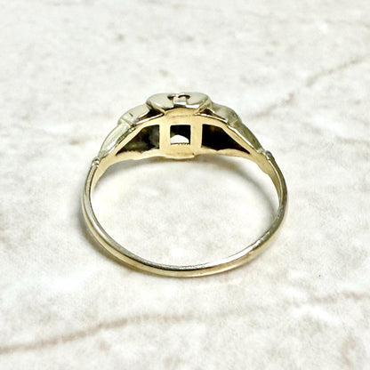 Vintage Art Deco 14K Yellow Gold 0.03 Carat Diamond Solitaire Ring - WeilJewelry