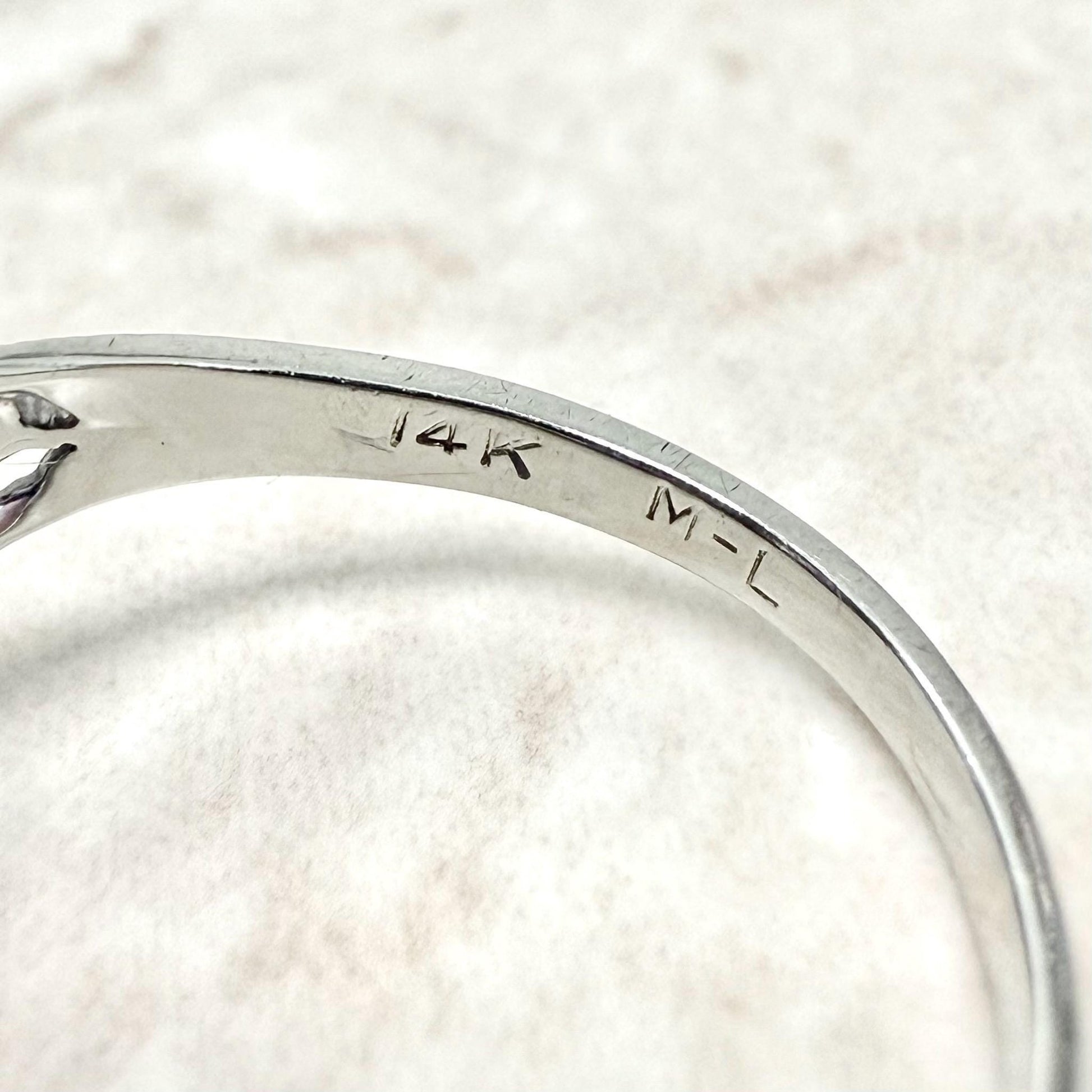 Vintage Art Deco Filigree 14K White Gold Amethyst Solitaire Ring - WeilJewelry