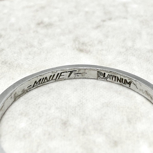 Vintage Art Deco Platinum Wedding Band Ring 1.7 MM - WeilJewelry