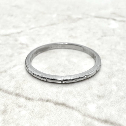 Vintage Art Deco Platinum Wedding Band Ring 1.7 MM - WeilJewelry