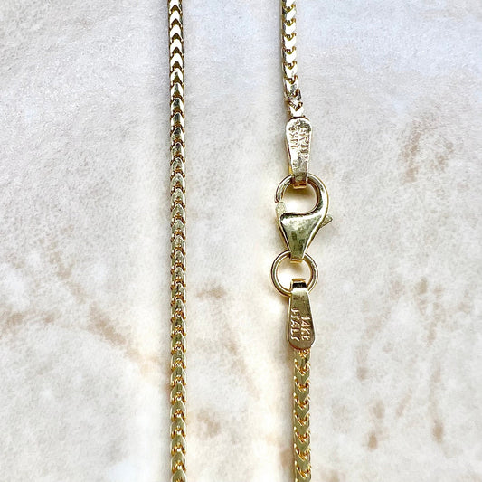 Vintage Italian 14 Karat Yellow Gold Box Chain Necklace - WeilJewelry