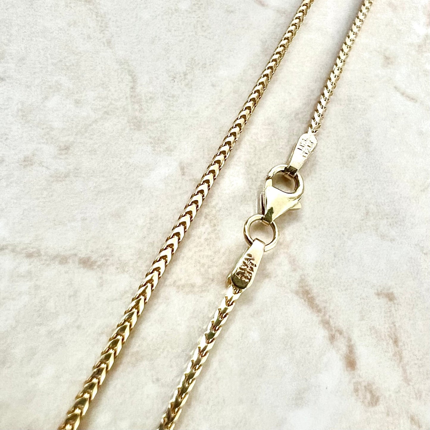 Vintage Italian 14 Karat Yellow Gold Box Chain Necklace - WeilJewelry