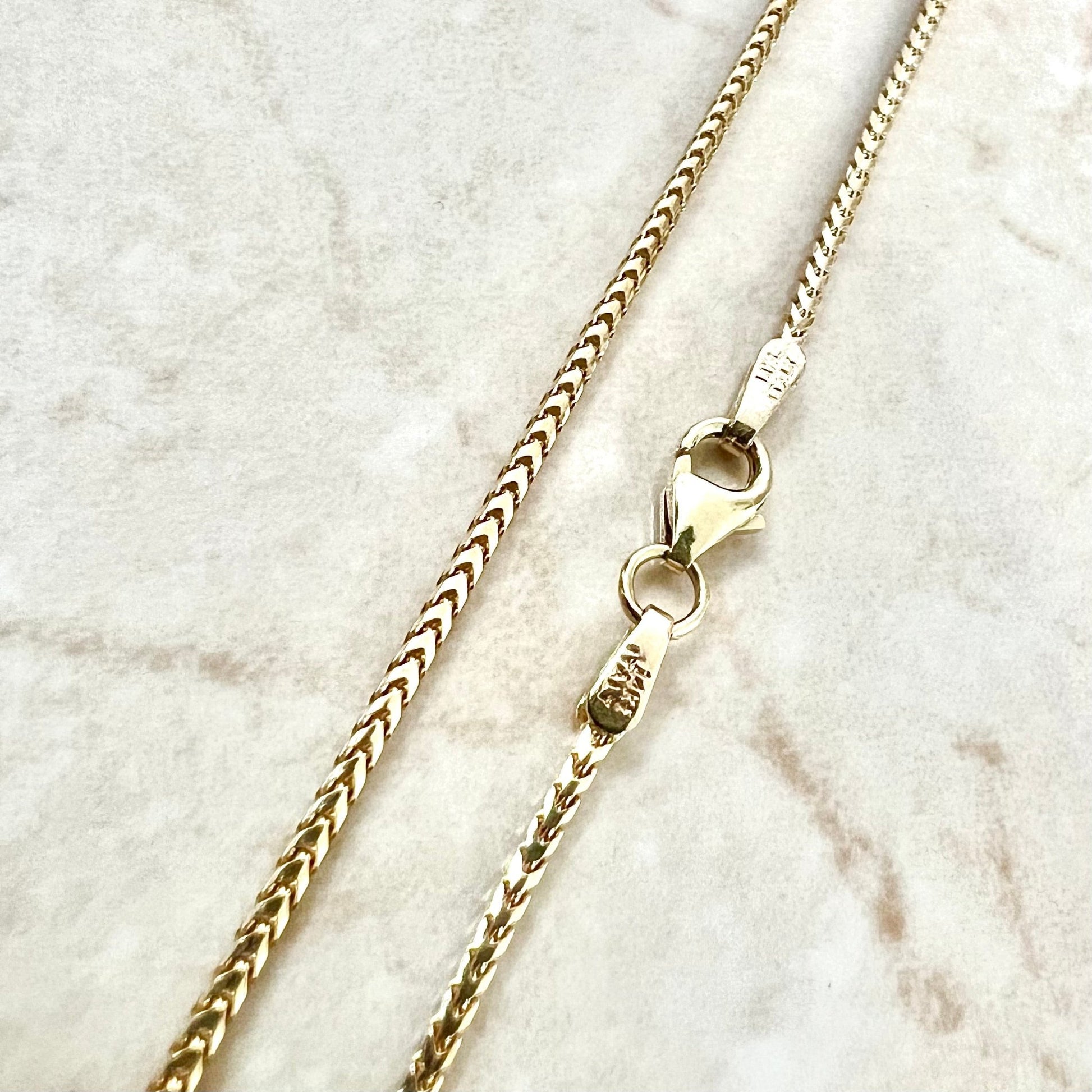 Vintage Italian 14 Karat Yellow Gold Box Chain Necklace - WeilJewelry