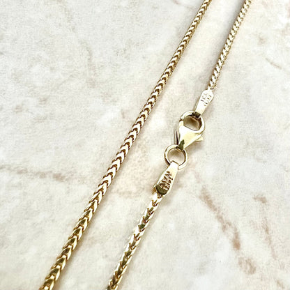 Vintage Italian 14 Karat Yellow Gold Box Chain Necklace - WeilJewelry