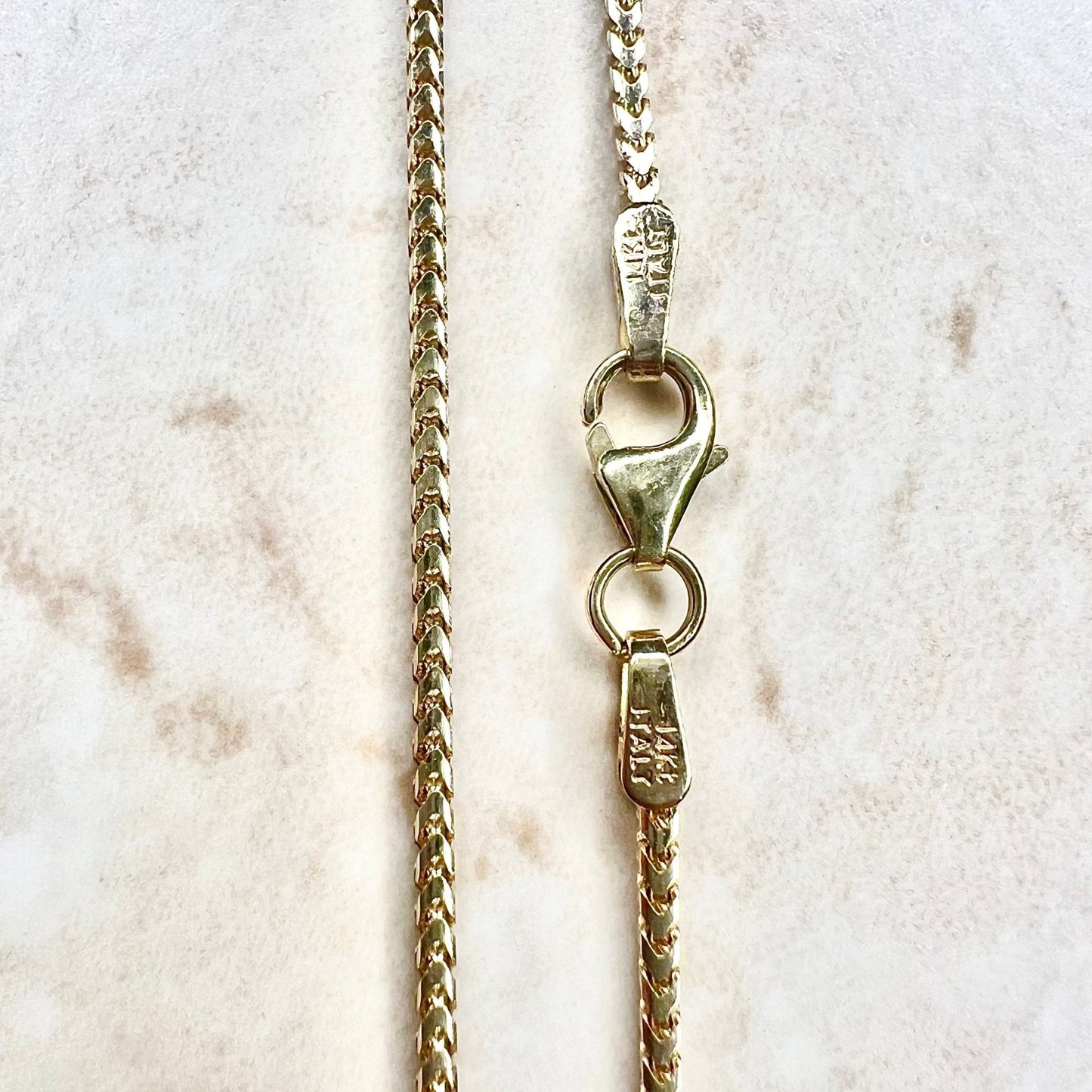 Vintage Italian 14 Karat Yellow Gold Box Chain Necklace - WeilJewelry