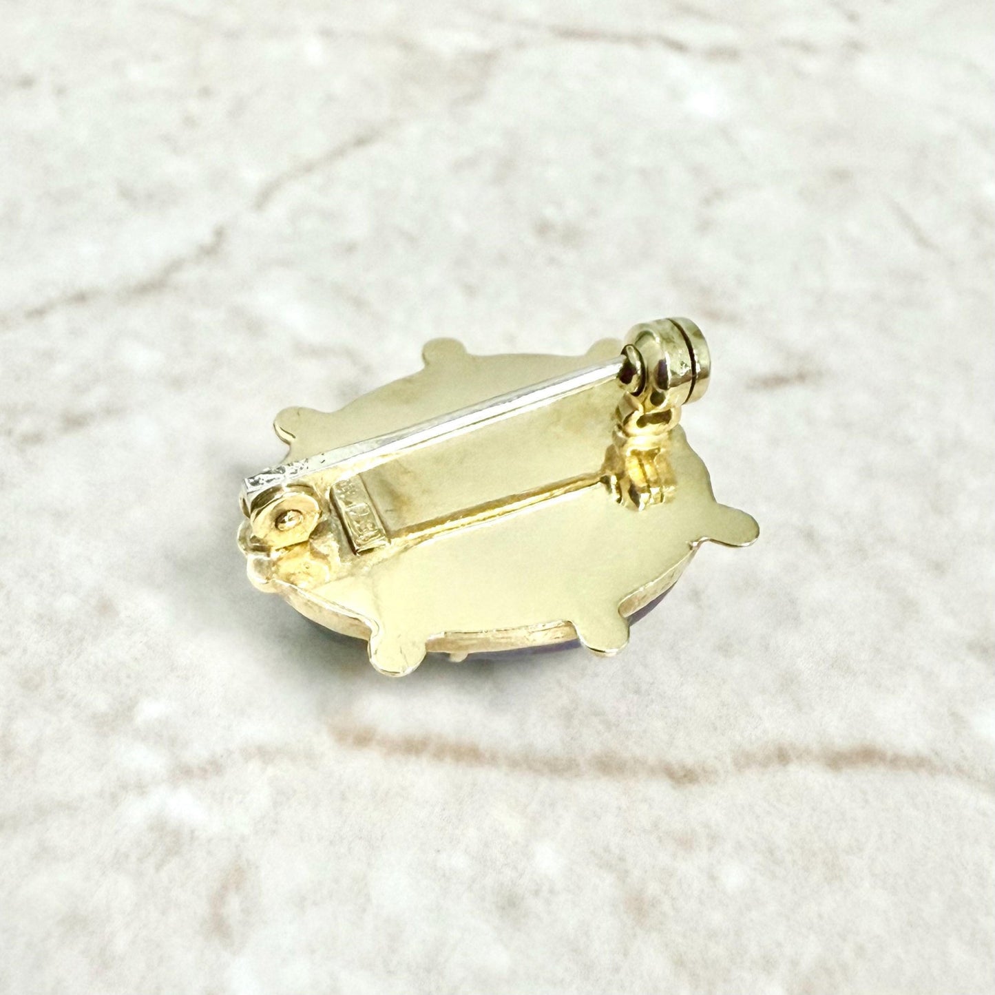 Vintage Italian 18K Yellow Gold & Enamel Ladybug Brooch Pin - WeilJewelry