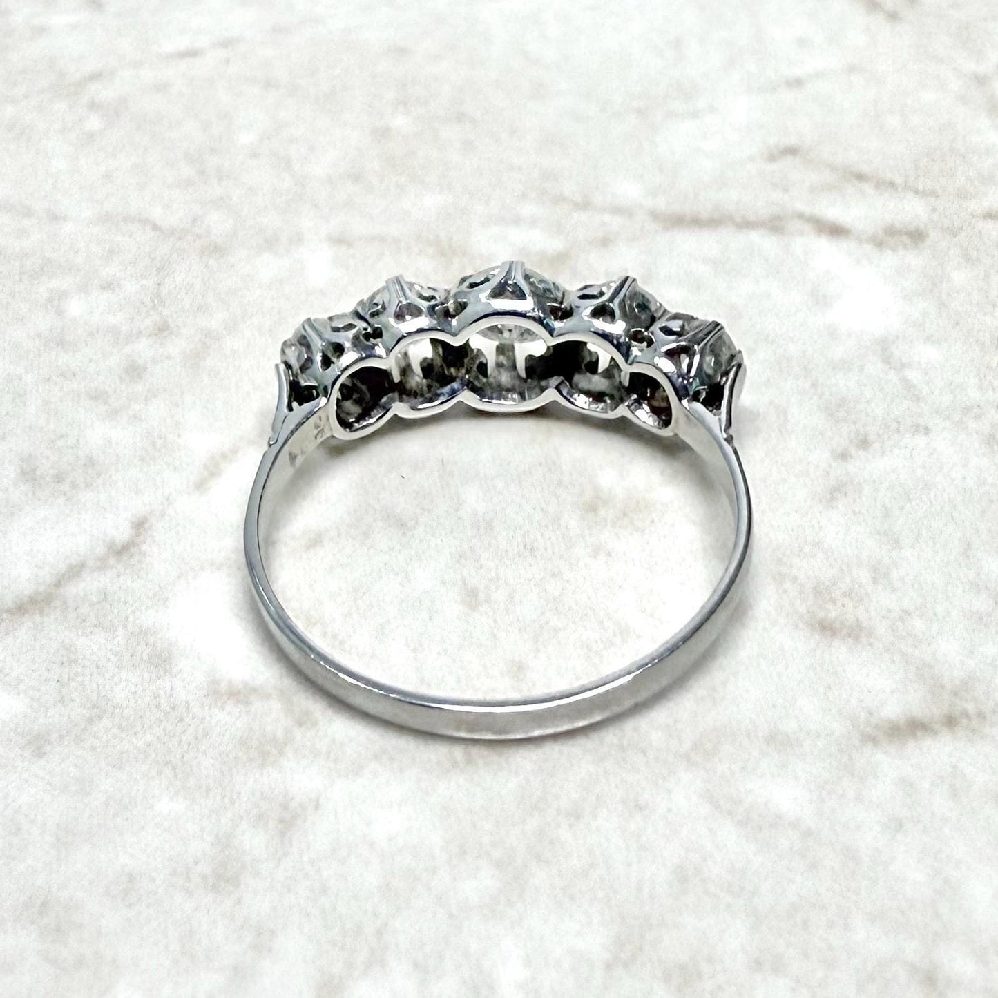 Vintage Platinum 0.90 Carat Diamond 5 - Stone Ring - WeilJewelry