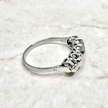 Vintage Platinum 0.90 Carat Diamond 5 - Stone Ring - WeilJewelry