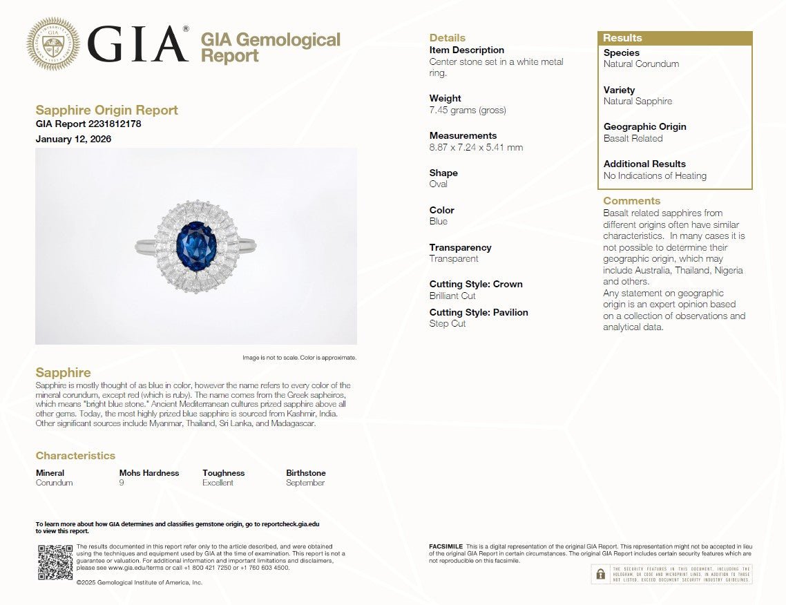 Vintage Platinum 3 Carats Untreated Sapphire & Diamond Halo Ring - WeilJewelry