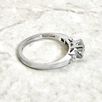 Vintage Platinum Art Deco 0.57 Carat Platinum Diamond Engagement Ring - WeilJewelry
