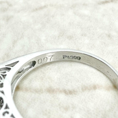 Vintage Platinum Natural Diamond & Ruby 5 - Stone Ring - WeilJewelry