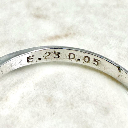 Vintage Platinum Natural Emerald & Diamond 3 - Stone Ring - WeilJewelry