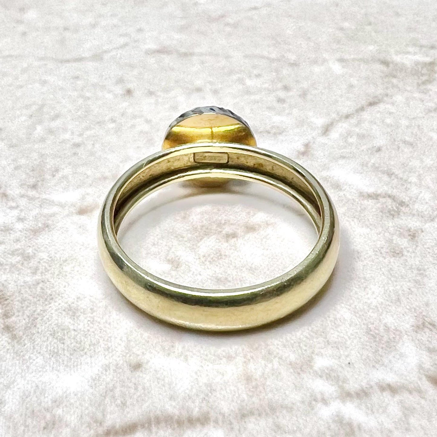 Vintage Solid 18 Karat Two - Tone Gold Dome Ring - WeilJewelry