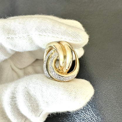 Wide Vintage 14 Karat Gold Diamond Slide Pendant - WeilJewelry