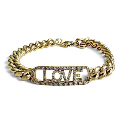ZYDO Italy "Amore Dorato" 18K Yellow Gold Diamond Sliding Letters LOVE Bracelet - WeilJewelry
