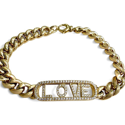 ZYDO Italy "Amore Dorato" 18K Yellow Gold Diamond Sliding Letters LOVE Bracelet - WeilJewelry