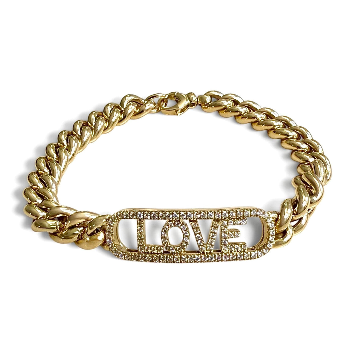 ZYDO Italy "Amore Dorato" 18K Yellow Gold Diamond Sliding Letters LOVE Bracelet - WeilJewelry
